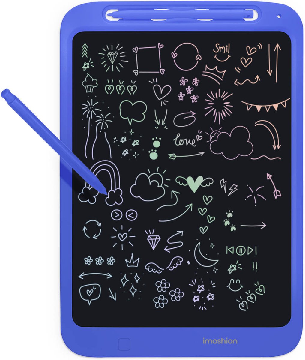 iMoshion LCD Tekentablet voor Kinderen - 11.8 inch - Tekenbord met Kleurenscherm en 2 pennen - Grafische Teken Tablet met Opberghoes - Cobalt Blue