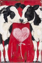 Affiche de jardin vache - Affiche Animaux - Posters de jardin coeur - Poster extérieur - Tableaux de jardin - Poster poster de jardin 50x75 cm