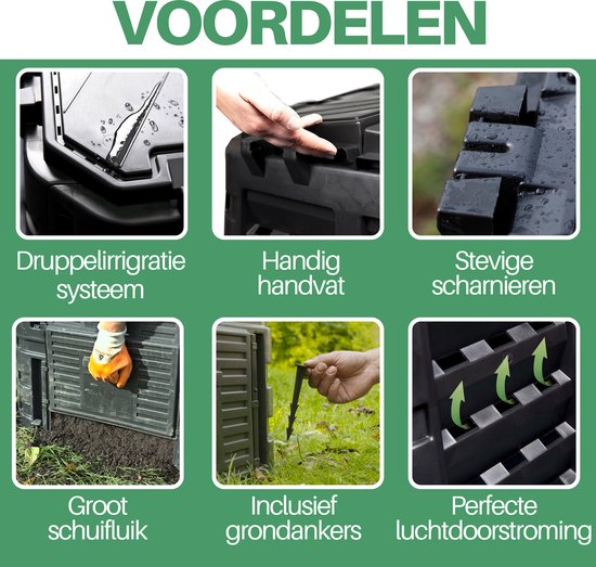 Persoon die in een compostbak wat keukenafval zoals groenten, fruit