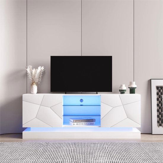 Salontafel 100x50x42 cm - met LED-verlichting - met opbergfunctie - met