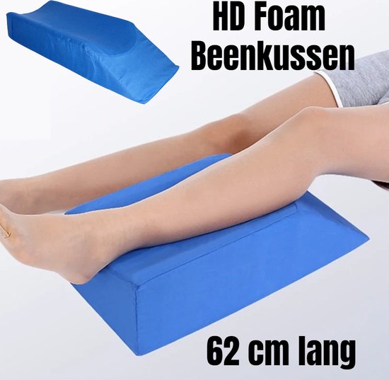 Foto: Allernieuwste nl hd foam beenkussen ergonomische ondersteuning been knie enkel kussen anti decubitus beengoot kussen 62 x 20 x 15 cm blauw