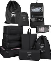 Bol.com Tamarow Packing Cubes Set 11 Delig - Bagage Organizers - Travel Backpack Organizer - Kleding Organizer - Zwart aanbieding