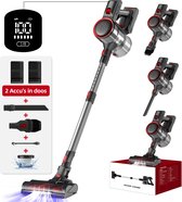 Bol.com Steelstofzuiger - 28000Pa - 2x 2200 mAh Accu's - Touchscreen en anti - klit borstel - 360W Steelstofzuiger Draadloos - 1... aanbieding