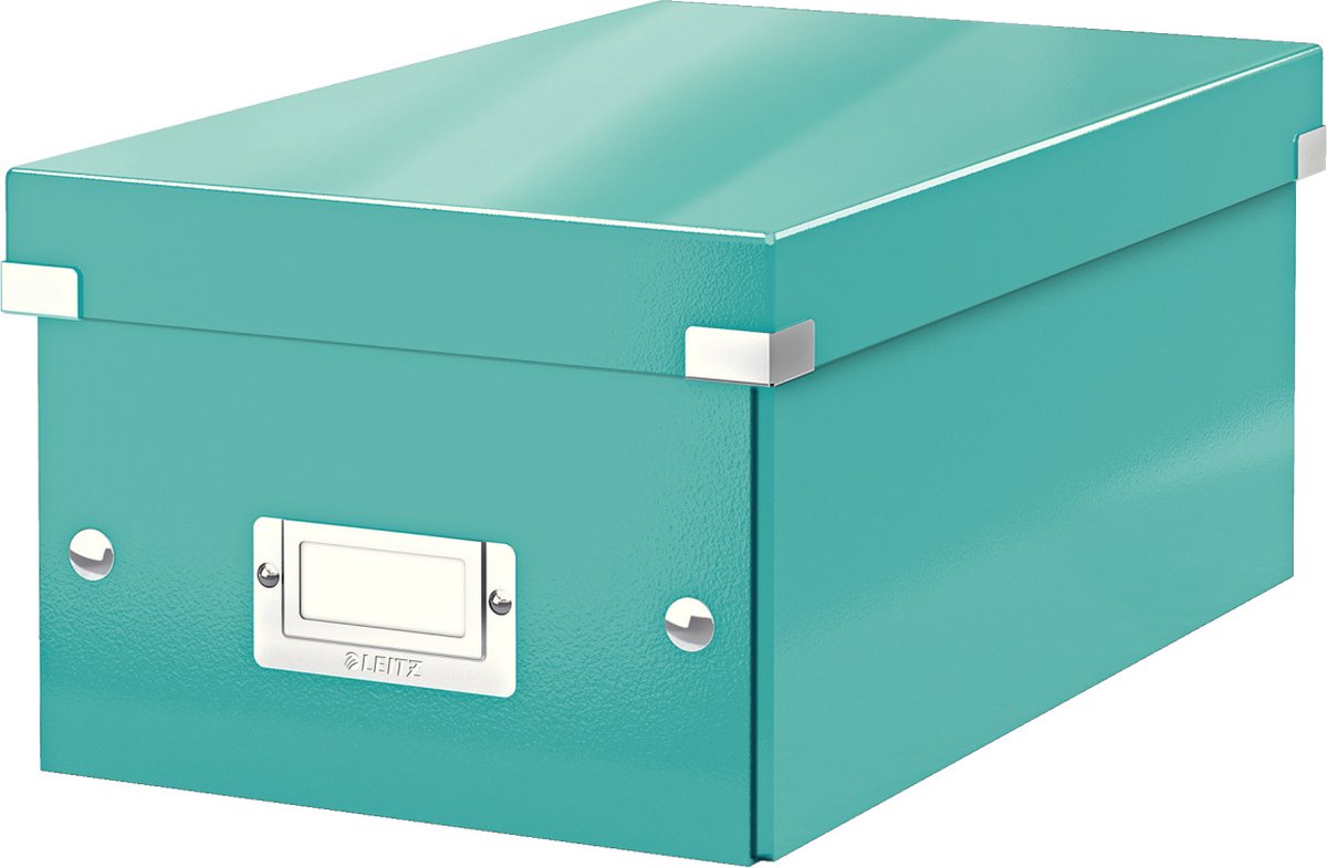 Leitz WOW Click & Store Kartonnen Opbergdoos - 84% Gerecycled Karton - 21 x 15 x 35.2 cm (BxHXD) - Ideaal voor Thuiswerkplek - Ijsblauw