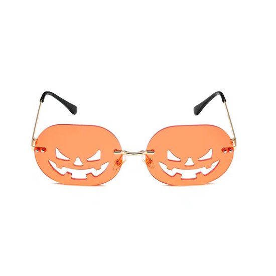Pompoen zonnebril - Halloween - Zonnebrillen - Festival bril - Rave bril - Glasses - Oranje van Henzo. — afbeelding 2