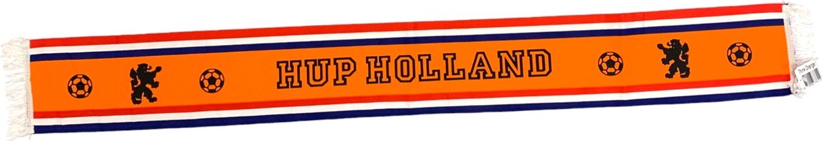 Oranje fan sjaal Hup Holland - 115 x 15 cm met franjes - EK / WK voetbal