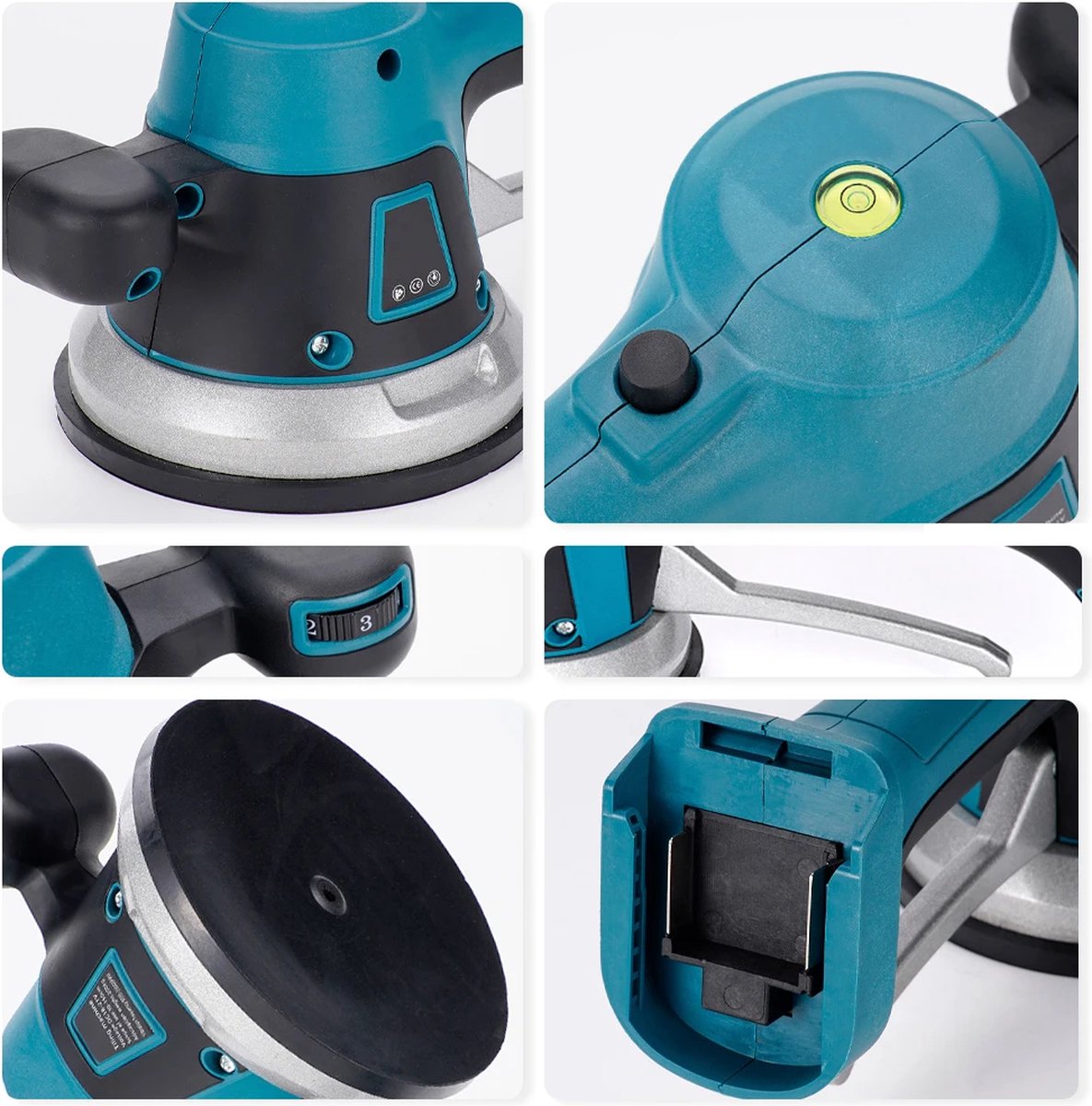 Tegelvibrator 150kg Draagbare Tile Vibrator Vloer Gips Machine Tegel Leggen met 21V Batterij Automatische Nivelleergereedschappen for 120x120cm tegels (Color : 2 Battery, Size : 1