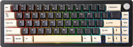 Yunzii - AL66 - Zwart - Aluminium Mechanisch Draadloos Toetsenbord - 66% - Qwerty - Gaming Keyboard - RGB Lichten - Milk Switch
