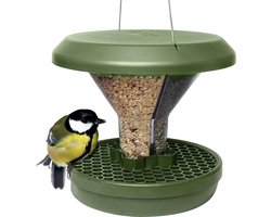 Vogelvoederhuisje Davos Smart Birds - Voer Vogels Geen Knaagdieren - Robuust Betrouwbaar - Herbruikbaar - 2 Voederkamers - Gemaakt in de EU - Groen vogelhuisje met camera