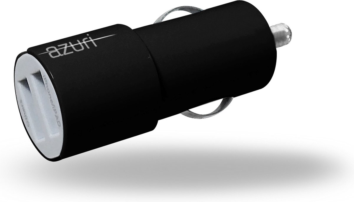 Azuri autolader (excl. USB kabel) met 2 USB poorten - 3.4Amp/220V - Universeel - Zwart
