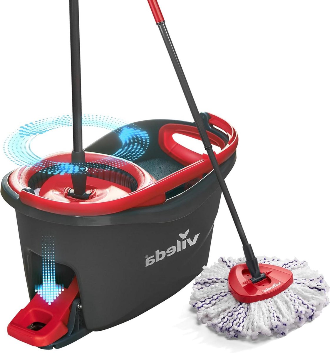 Goedkoopste Complete roterende mopset met emmer - Telescopische steel 85-123 cm - Vileda Turbo 3in1