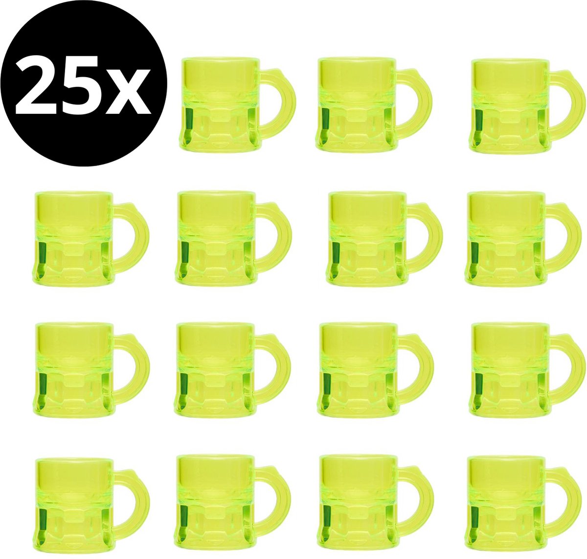 Novaex Shotglas Pulletje 25 stuks Shotglas Horeca Shotglazen 2cl Fluoriserend groen Kroeg Club Bar
