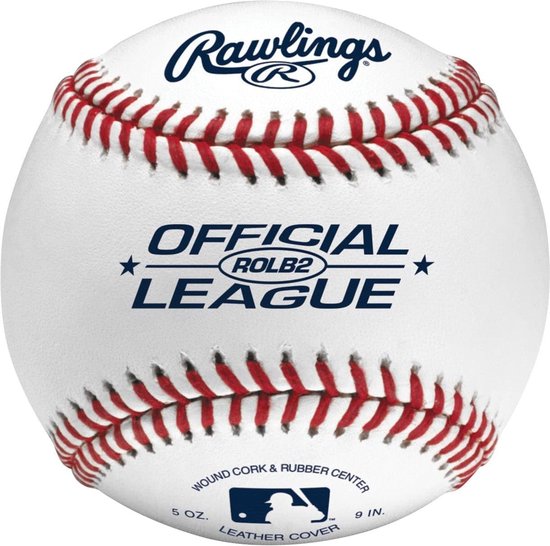 Foto: Rawlings honkbal rolb2 leer wedstrijd honkbal wit 9 inch