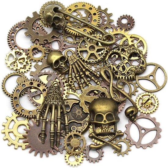 EUGENEKELLY 50 stuks grote antieke bronzen skeletsleutels