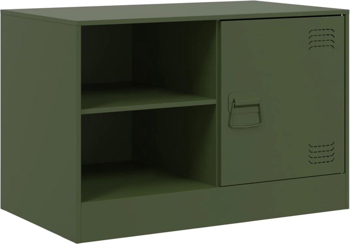 vidaXL - Tv-meubel - 67x39x44 - cm - staal - olijfgroen