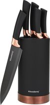 Klausberg 7614 - Ensemble de couteaux 6 pièces - Bloc à couteaux - Moderne - Zwart