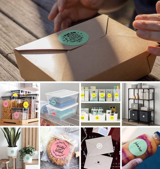 Autocollants op rol 35 mm ronds - 6x Rolx 1000 étiquettes rondes par rouleau (6000 pièces) - Étiquettes vertes fluorées mates op rol - Autocollants thermiques Autocollants colorés