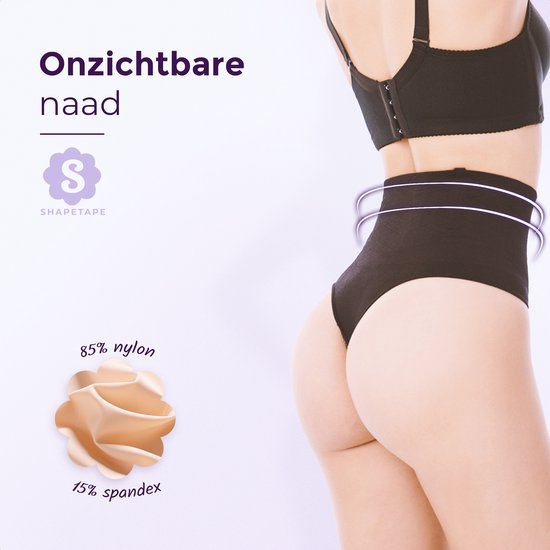 String correcteur taille haute pour Femme - string correcteur - Zwart - Taille S - Ultra doux - sous-vêtements correcteurs femme - Sous-vêtements sans couture femme - Sous-vêtements sans couture femme - String correcteur