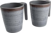 Bo-Camp - Mok - Halo - L - Melamine - 4 Stuks - Grijs