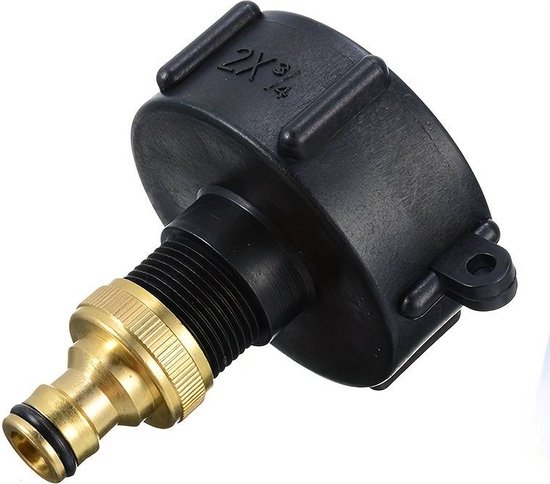 IBC Adapter S60x6 Schroefdraad naar Gardena Koppeling 1/2″ Tuinslang Koppelstuk Set van 2