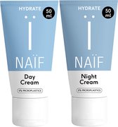 Bol.com Naïf - Dag & Nachtcrème Voordeelset - Gezichtsverzorging - met Natuurlijke Ingrediënten - 2x50ml aanbieding