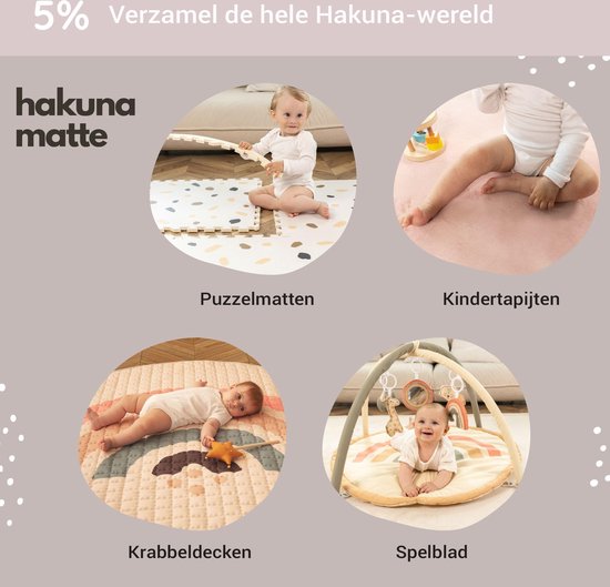 Hakuna Matte Puzzelmat voor baby's City – 20% dikkere speelmat in een milieuvriendelijke verpakking – 16 puzzelmatten met straten 11 voertuigen – 1,2 x 1,2 m (Dinosaurussen
