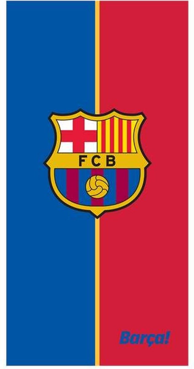 Serviette FC Barcelone 100% Coton – 140x70 Cm, Bleu Grenat, Lavable 60°C, Pour Plage Et Salle De Bain