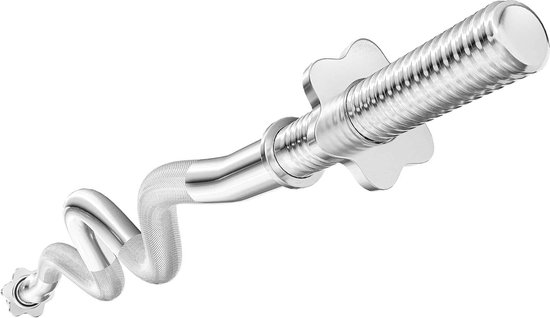 Hop-Sport EZ Curl olympische halterstang 120 cm in chroomstaal, halterstang met draaibare huls en antislip greep, 50 mm, geschikt voor krachttraining, biceps- en tricepsoefeningen, home gym Hop-Sport EZ Curl olympische halterstang 120 cm in chroomstaal, halterstang met draaibare huls en antislip greep, 50 mm, geschikt voor krachttraining, biceps- en tricepsoefeningen, home gym