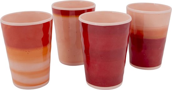 Bo-Camp - Beker - Halo - 400 ml - 4 Stuks - Melamine - Terra