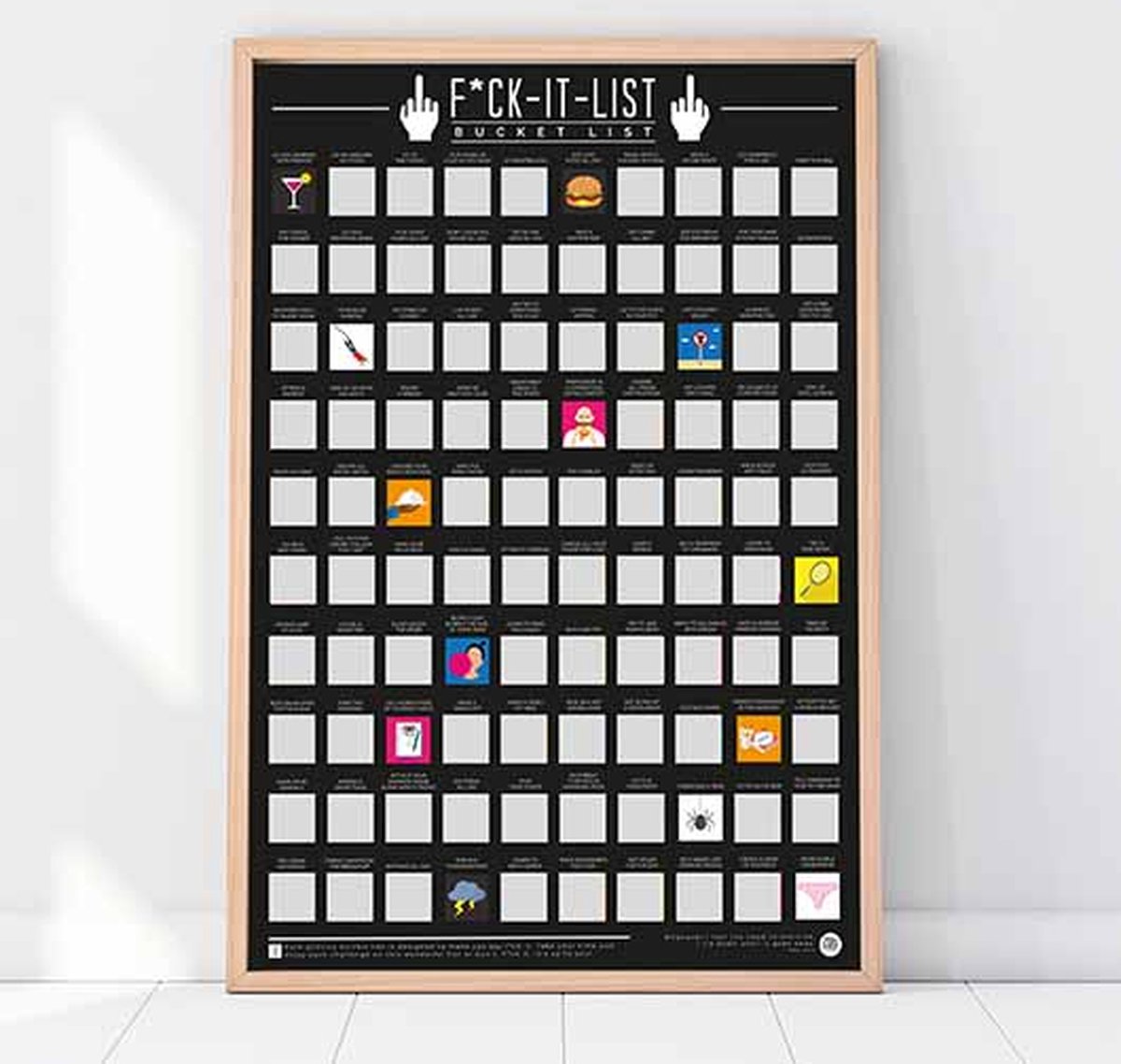 Gift Republic Bucketlist Scratch Poster - 100 F*ck-it lijst