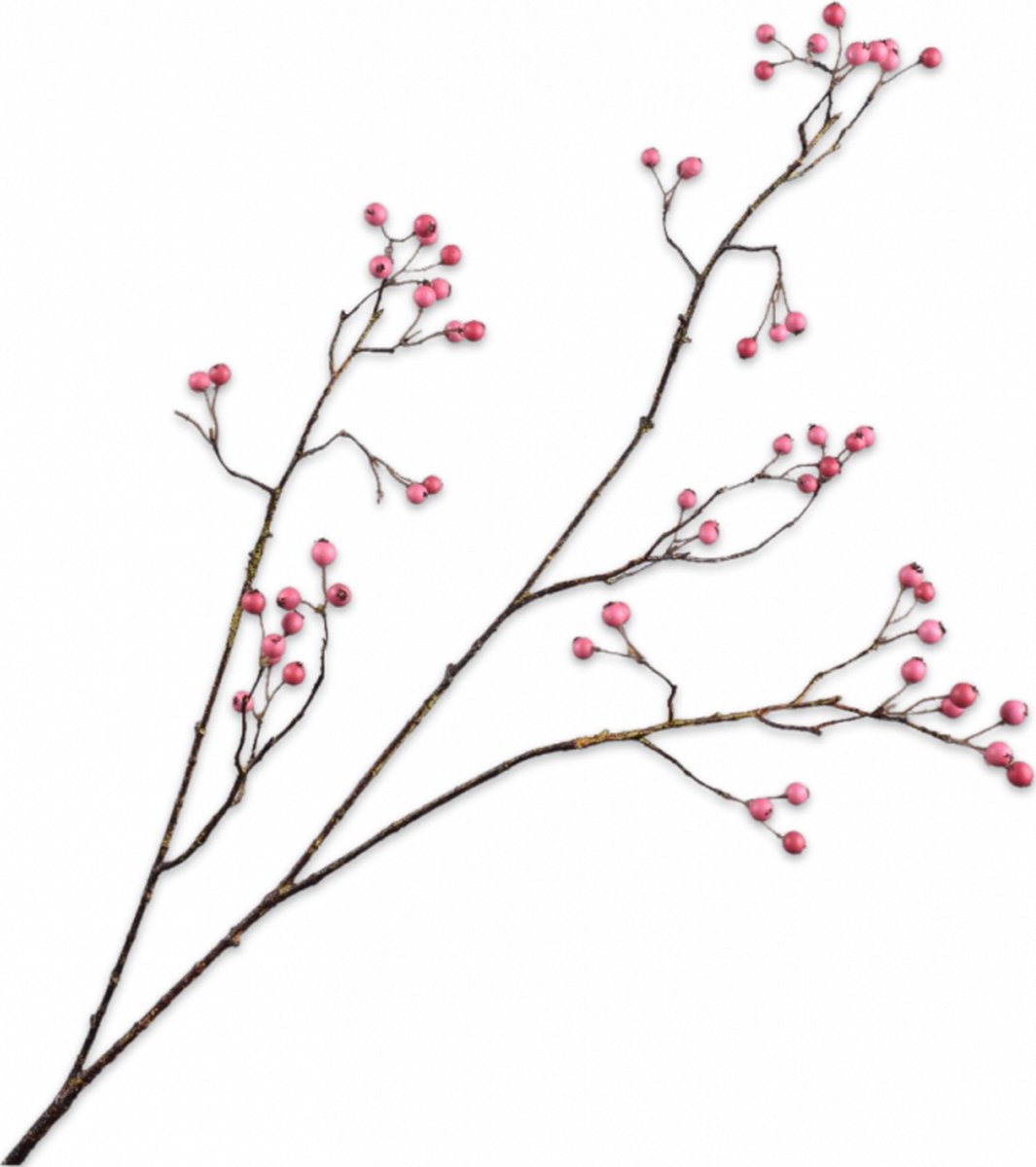 Silk-ka Kunstbloem-Zijden Bloem Bessentak Roze 94 cm