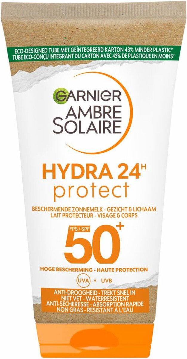 Goedkoopste Garnier Ambre Solaire Reisformaat Zonnemelk met Karitéboter SPF 50 - Beschermende Zonnebrand Tegen Uitdroging - 50ml