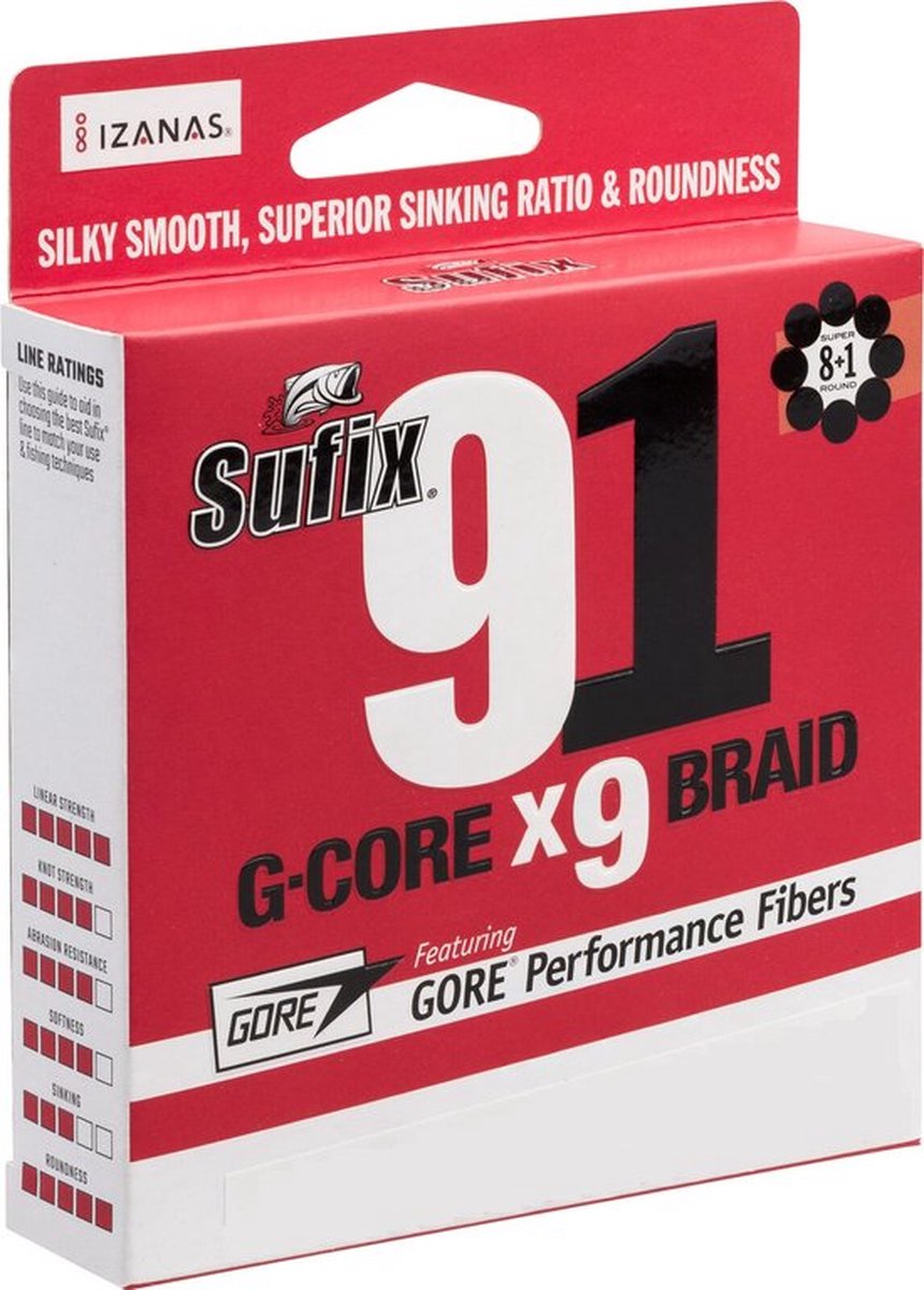 SUFIX 91 G-CORE X9 BRAID | 150M - 0.165mm