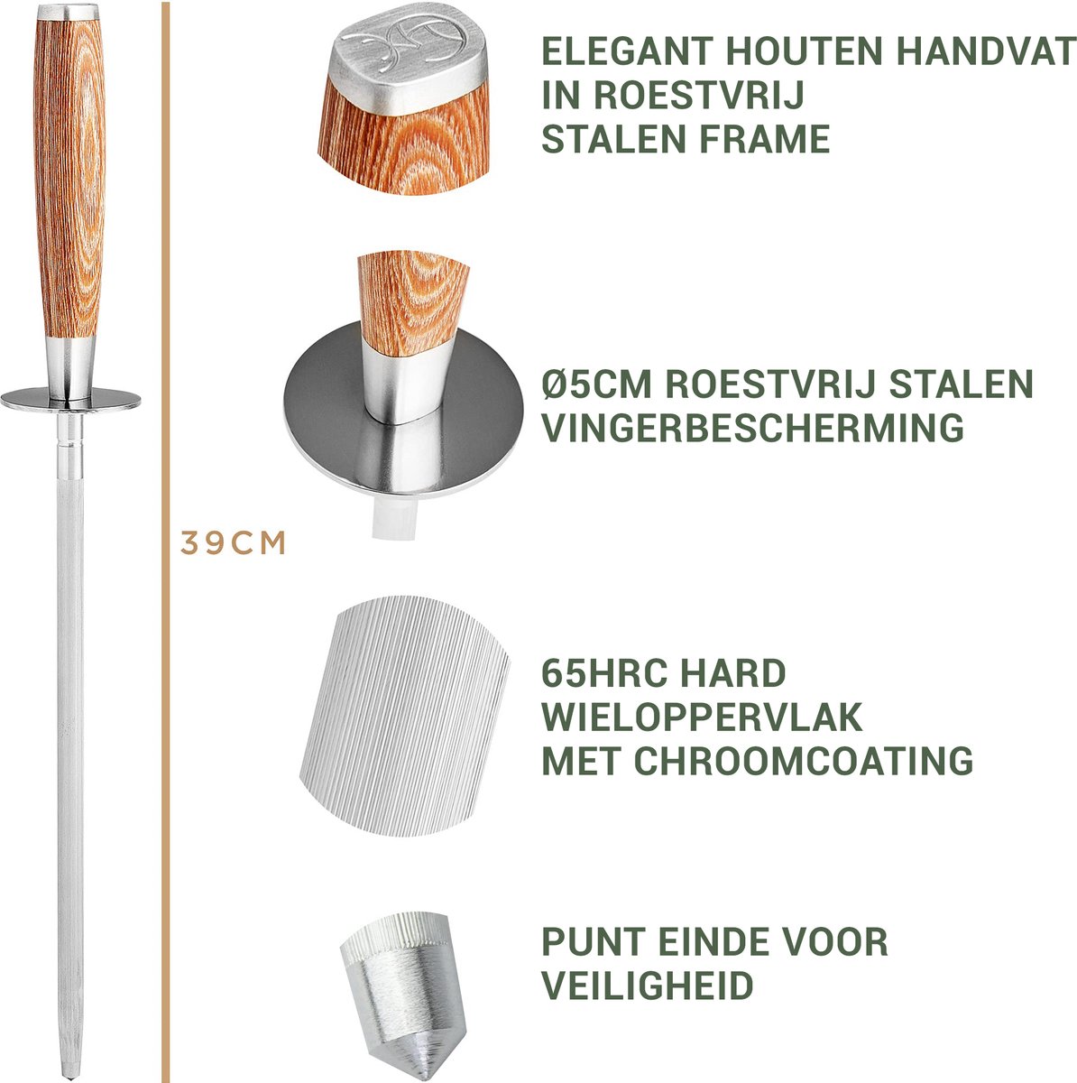 NH2 Premium Aanzetstaal - Damascusstaal / VG10 - Benelux