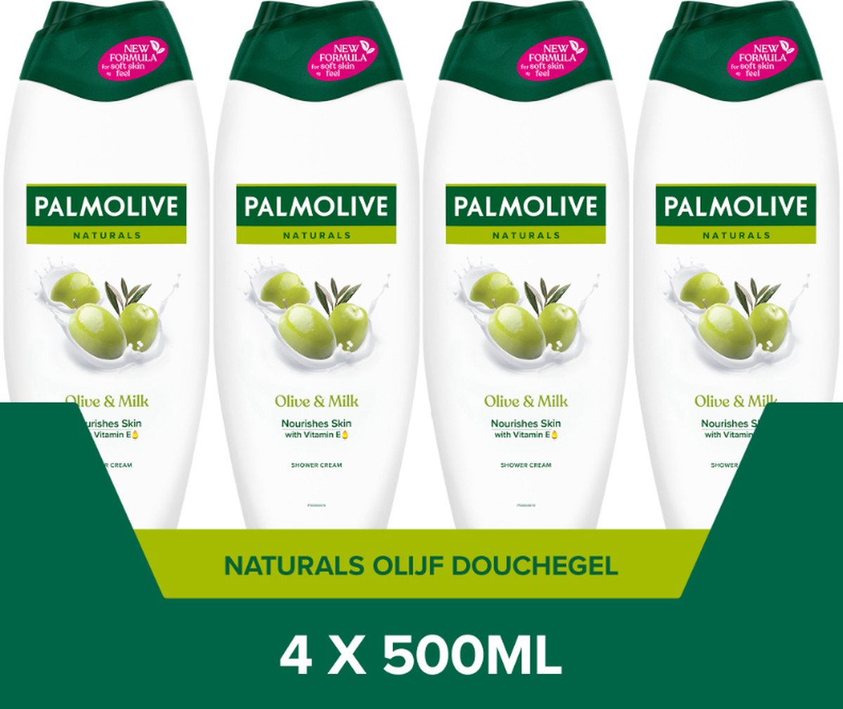 Goedkoopste Palmolive Naturals Olijf Douchegel - 4 x 500ml - Douchecrème - Voordeelverpakking