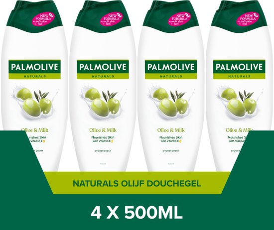 Foto: Palmolive naturals olijf douchegel 4 x 500ml douchecr me voordeelverpakking