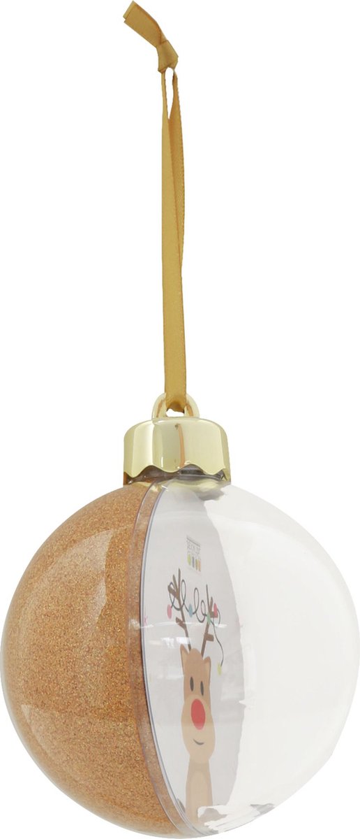 Deknudt Frames kerstbal S66FJ5 - goud/transparant -foto: 7,60x7,60 cm