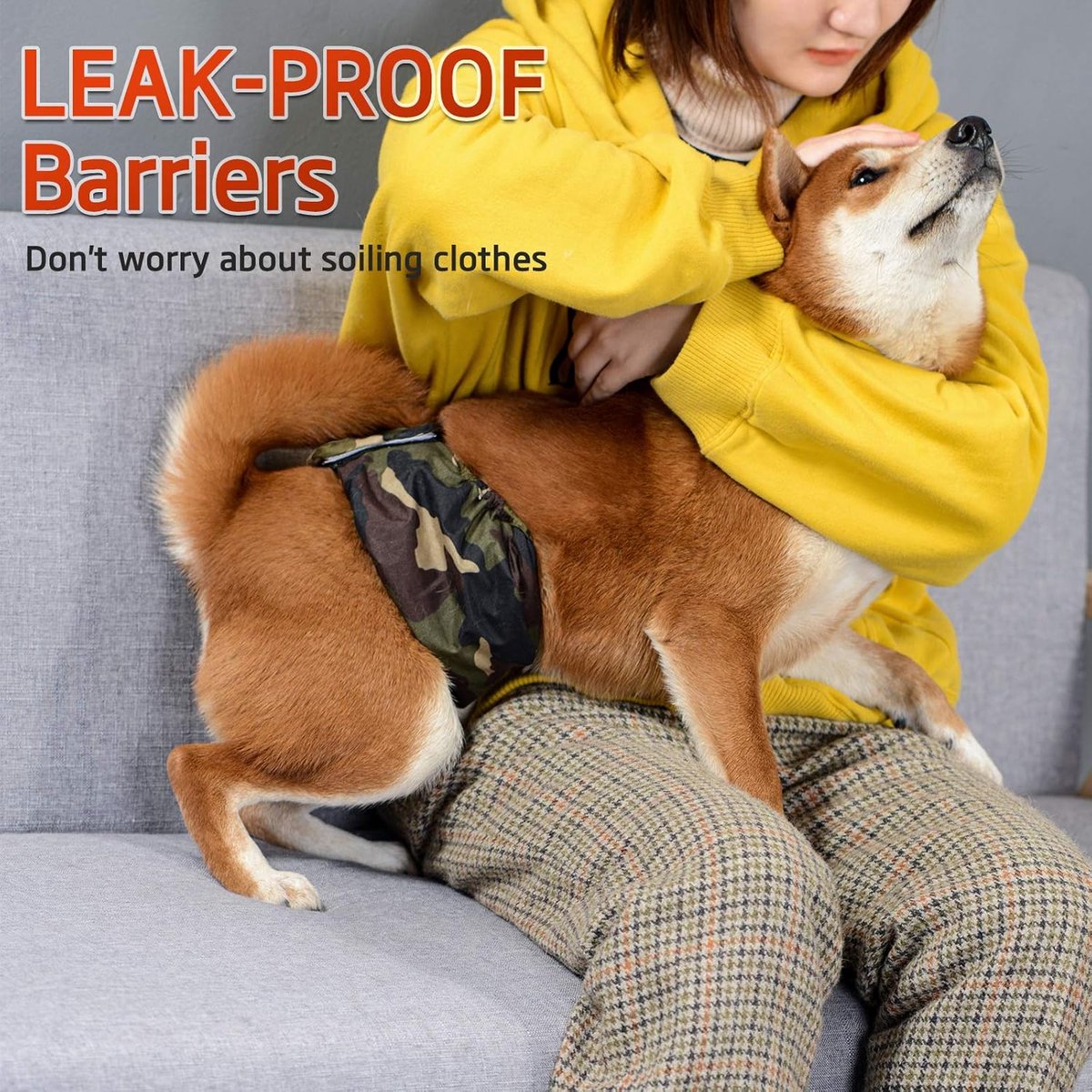NAMSAN Hondenluiers 3 stuks wasbare beschermende broek voor teven verstelbare hondenbroekjes voor urine incontinentie / ongetrainde puppy's / loopsheid hond - XXL