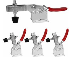 4 stuks kniehendelspanners - snelspan - verzinkte kniehendelspanner - GH-201-B - verticale klemklemmen met horizontale basis - Capaciteit 90 kg