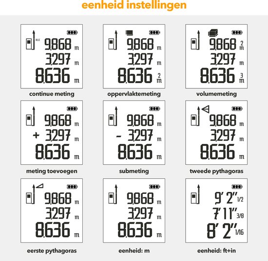 Staza Digitale Rolmaat - Laser Afstandsmeter 40M - Elektronische ...