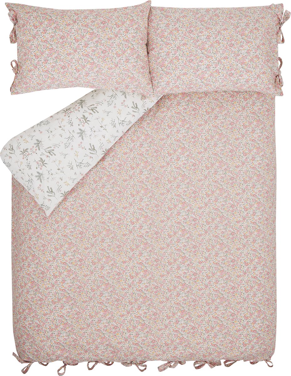 Laura Ashley Lovestone Dekbedovertrek - Bloemen - Lits-Jumaux 230x220cm - Roze