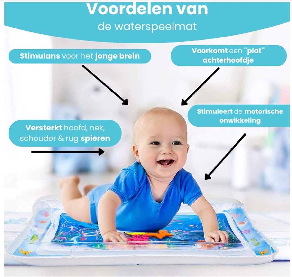Dicadore - Waterspeelmat Baby – Watermat – Speelkleed – Baby Speelgoed 0 Jaar - Opblaasbaar – Waterspeelgoed Baby - Kraamcadeau - Babyshower Cadeau - Octopus - Baby Speelgoed - Baby Speelmat — afbeelding 2