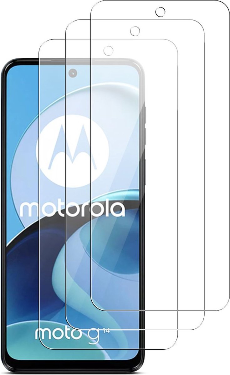 Mobigear Screenprotector geschikt voor Motorola Moto G14 | Mobigear Screenprotector Folie - Case Friendly (3-Pack)
