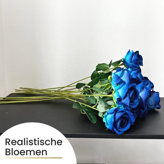 LA ROSE - Set de 15 roses - Roses Witte - Fleurs artificielles - Fleurs en soie