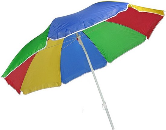 Regenboog gekleurde parasol 180 cm - Voordelige parasols