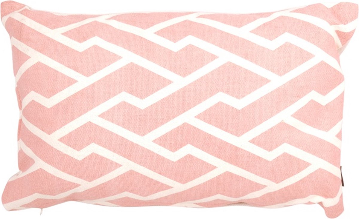 Linen & More Kussen Mr. Graphic Peach | 30 X 50 | Sierkussen Voor Woonkamer Of Slaapkamer Roze