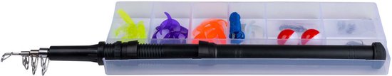 Fish Active Viskoffer - Vishengel met Molen, Aas, Dobbers, Vislood, Spinner en Vishaken - Telescopisch van Merkloos — afbeelding 4