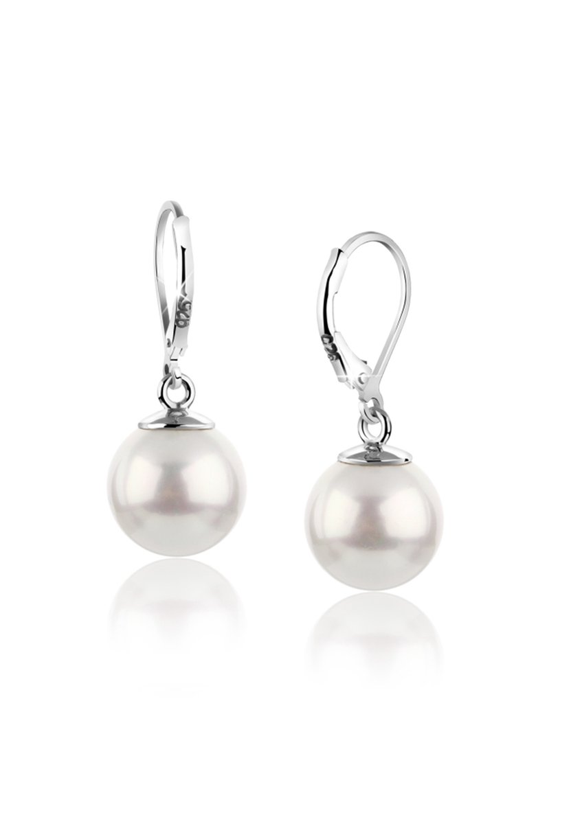 Nenalina - Oorbellen - Hänger Muschelkernperle Klassisch 925 Silber - Dames