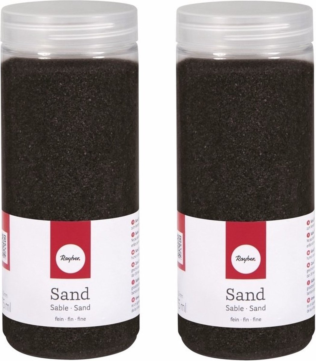 4x pakjes fijn decoratie zand zwart 475 ml