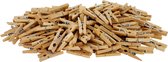Mini knijpertjes - 100x st - naturel -2.5 cm - hout - miniknijpers - hobby - Kaartjes ophangen - mini wasknijpers